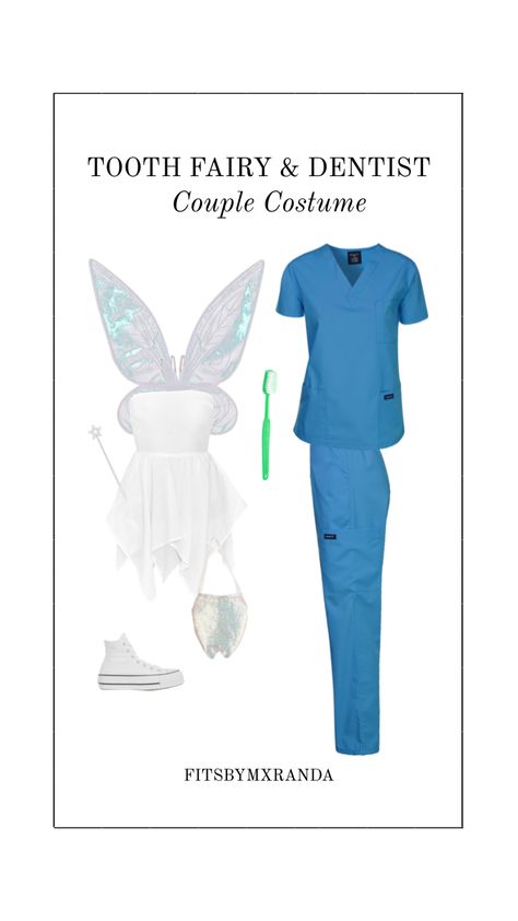 Tooth Fairy & Dentist | #outfitinspo #costume #halloween #halloweenaesthetic #halloweencostume Dentist Costume, Tooth Fairy Halloween, Tooth Fairy Costume, Tooth Fairy Costumes, Dentist Halloween, Fairy Halloween, Fairy Halloween Costumes, Sorority Events, Halloween Inspiration