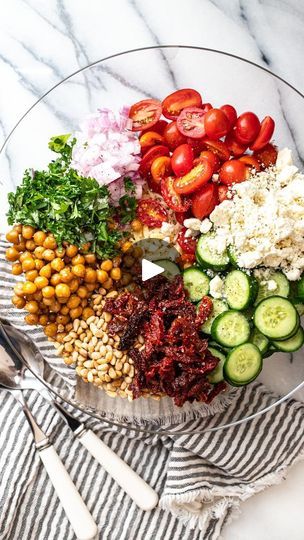 24K views · 1.2K reactions | SUN DRIED TOMATO PASTA SALAD ❤️  INGREDIENTS   1 cup dried orzo pasta 1 15.5 oz can chickpeas 2 tablespoons extra virgin olive oil 3 oz. pine nuts, roughly 1/2 cup 1/2 cup + 1 Tbs sun dried tomatoes, julienned & oil packed 10 oz. cherry tomatoes 3 Persian cucumbers 1/4 of a red onion 1/2 cup fresh parsley, cilantro, or a mixture of both 3 oz. feta cheese 2 large lemons, zest and juice 1/4 cup reserved sun dried tomato oil 1/4 cup mayo 1 clove garlic salt and pepper, to taste  Get Tyler @wildsaltstudio’s addicting recipe on femalefoodie.com (click our “recipes” link in bio or google “female foodie sun dried tomato pasta salad”).   #femalefoodie #femalefoodierecipe #pastasalad #sundriedtomatoes #sundriedtomatopasta #30minutemeals #easydinner #easydinnerideas | FE Pasta Salad Sundried Tomatoes, Sun Dried Tomato Pasta Salad, Tomato Oil, Dried Tomato Pasta, Female Foodie, Sun Dried Tomato Pasta, Tomato Pasta Salad, Sundried Tomato Pasta, Pasta Salad Ingredients