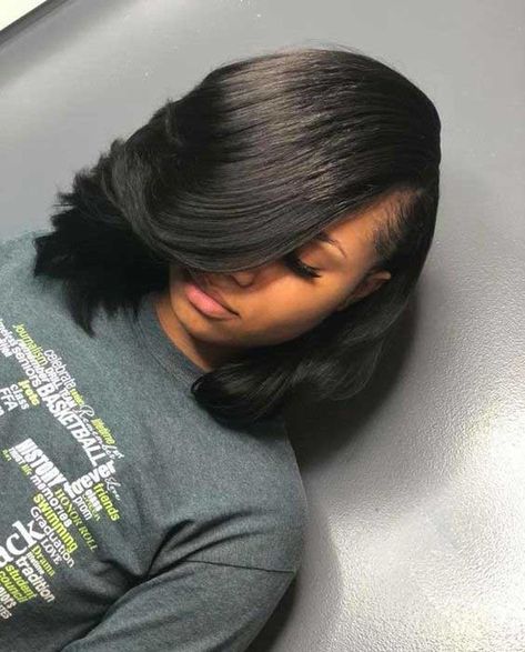 Side Part Straight, Pressed Natural Hair, Silk Press Natural Hair, Straight Weave Hairstyles, Brazilian Hair Bundles, Quick Weave Hairstyles, Black Weave, Frontal Hairstyles, Curly Hair Wig