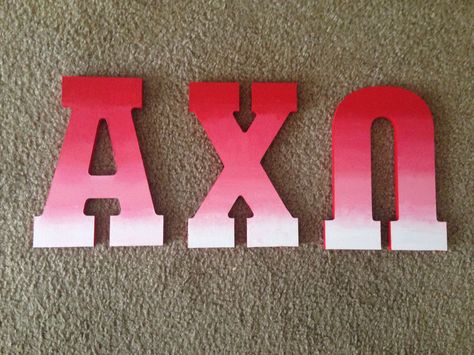 Painted Sorority Letters, Letter Painting Ideas Wooden, Greek Letters Painted, Sorority Letters Painted, Chi Omega Crafts, Wooden Greek Letters, College Letters, Big Little Basket, Painting Wooden Letters