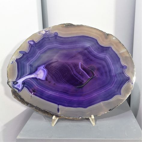 Excited to share the latest addition to my #etsy shop: Large Purple Agate Slice, Druzy Purple Agate Geode Slice, Purple Agate Slice Polished Coaster, Crystal Cut Slab, Extra Quality Grade AAA https://etsy.me/3KKt8XZ #purple #white #purpleagateslice #largeagateslice Agate Slice Jewelry, Black And White Rings, Geode Decor, Agate Slice Necklace, Agate Stone Necklace, Geode Rocks, Crystal Coasters, Color Healing, Resin Geode