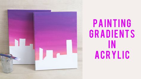 Ombre Painting, Fine Art Acrylic, Skillshare Classes, Colorful Gradient, Applique Templates, Creative Class, Sky Painting, Realistic Paintings, Class Projects