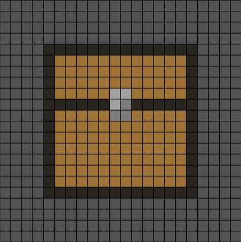 A pixel art template of the face of the Minecraft basic chest. No sides included and it is without shadow. Minecraft Chest Pixel Art, Minecraft Cards, Minecraft Chest, Enchanted Book, Easy Pixel Art, Pixel Art Games, Minecraft Pixel Art, Minecraft Ideas, Perler Patterns