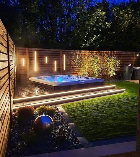 Garden Ideas for Hot Tubs and Swim Spas Backyard Hot Tub Patio Ideas, Pergola Over Jacuzzi, Jacuzzi Landscaping Ideas, Garden Design With Hot Tub, Small Garden Hot Tub, Garden With Hot Tub Ideas, Backyard Hot Tub Ideas Outdoor Spa, Hot Tub Backyard Ideas Spa Design, Patio Jacuzzi Ideas