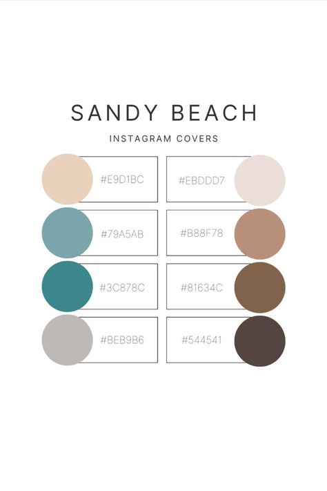 Beach color palette for Instagram cover; beach color palette; best color palette for sandy beach; beach color palette for posting on social media--Instagram, Facebook, TikTok; with hex number codes Coastal Hex Codes, Beach Brand Color Palette, Beach Color Palette Hex Codes, Google Calander Color Pallete, Neutral Color Palette Hex Codes, Neutral Color Palette With Hex Codes, Google Calendar Hex Codes, Color Palette Scandinavian, Coastal Colour Palette