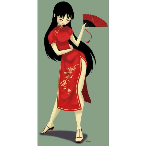 Sin título ❤ liked on Polyvore Anime Qipao, Qipao Drawing, Cheongsam Drawing, Chinese Dress Drawing, Poses Anime, Anime Kimono, Chinese Style Dress, Qipao Cheongsam, Qipao Dress