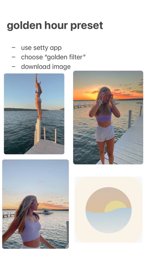 Photo Editing Hacks, Golden Hour Preset, Summer Filters, Pic Filters, Filter Settings, Photoshop Retouching, Editing Pics, Cute Beach Pictures, Vintage Photo Editing