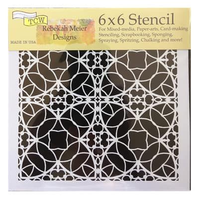 The Crafter's Workshop Spanish Tile Stencil, 6" x 6" | Michaels Card Making Designs, Chalk Pens, Tile Stencil, Modeling Paste, Large Stencils, Spanish Tile, For Scrapbook, Stencil Patterns, Making Greeting Cards