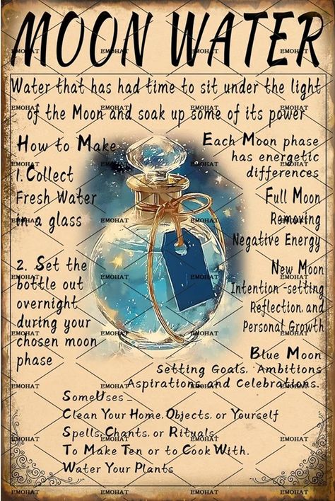 Metallic Poster, Witchcraft Halloween, Wiccan Art, Kitchen Farm, Witch Signs, Wiccan Decor, Moon Water, Water Wall, Magic Spell Book