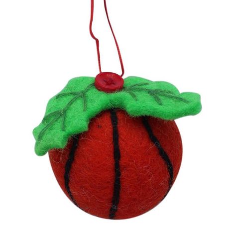 Basketball Felt Ornament - Global Groove (H) Christmas Wood Slice Ornaments, Handmade Felt Ornament, Glam Christmas Decor, Traditional Christmas Decorations, Country Christmas Decorations, Felt Ornament, Handmade Fair, Felt Christmas Ornaments, Christmas Store