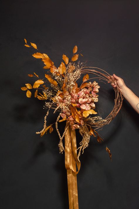 Dried Floral Wreath, Lost In Nature, Dried Floral Wreaths, Dried Wreath, Earthy Hues, Fall Flower Arrangements, Dried Flower Wreaths, Harvest Wreath, Fall Flower