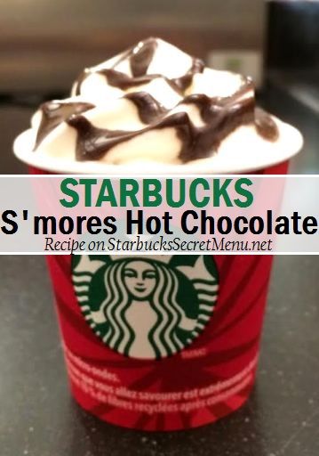 Starbucks S'mores Hot Chocolate | Starbucks Secret Menu Smores Hot Chocolate, Menu Starbucks, Starbucks Hot Chocolate, Secret Starbucks Drinks, Starbucks Secret Menu Drinks, Bebidas Do Starbucks, Starbucks Secret, Starbucks Menu, Starbucks Lovers