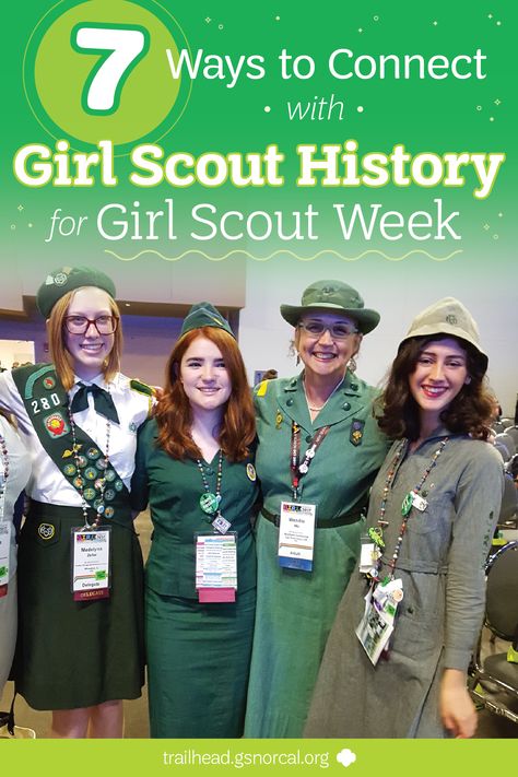 Girl Scout Week Activities, Girl Scout Birthday Activities, Girl Scouts History, Girl Scout Meeting Ideas, Girl Scout Troop Leader, Girl Scouts Cadettes, Daisy Troop, Calendar Week, Scout Mom