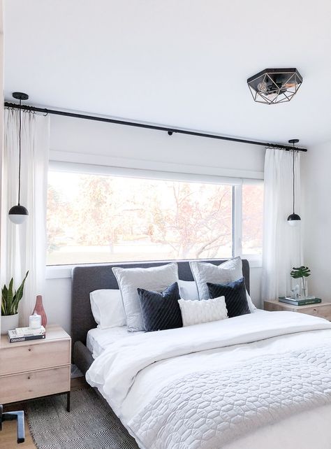 Bedroom No Headboard, Window Behind Bed, Pleasant Dreams, Windows To The Soul, Grey Bed Frame, Lashes Mascara, Bed Design Modern, Cute Bedroom Ideas, Property Brothers