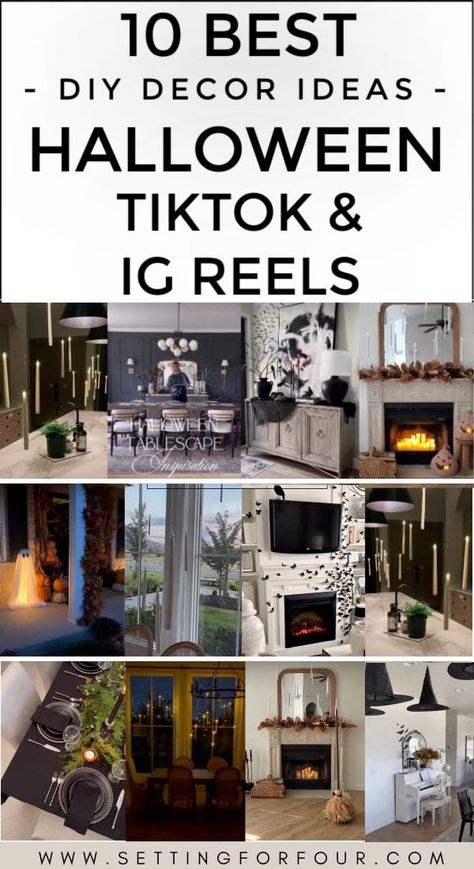 10 Best Halloween TikTok & Instagram Reel Decor DIYs - elevated DIY decor ideas for the home #halloween #tiktok #ig #reels #decor #ideas #tutorials #howto #home #interiors Diy Decor Videos, Halloween Tiktok, Instagram Decor, Halloween Tablescape, Ig Reels, Target Home Decor, Bar Cart Decor, Instagram Reel, Small Apartment Living