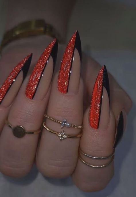 Fall Stiletto Nails Design, Holloween Nails, Already Gone, Goth Nails, Stiletto Nails Designs, Dope Nail Designs, Bling Acrylic Nails, Glam Nails, Nail Art Ideas