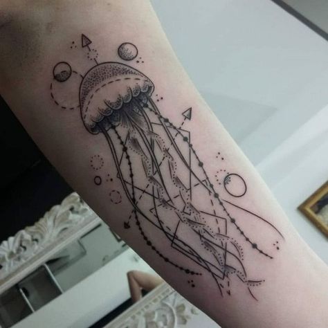 Discover the art of transformation with jellyfish tattoos in our article. Explore it and find 50+ stylish designs with meanings explained. Jellyfish Tattoo, Sleeves Ideas, Tattoo Stencils, Jellyfish, Geometric Tattoo, Tattoo Ideas, Tattoo Designs, Meant To Be, 50 %