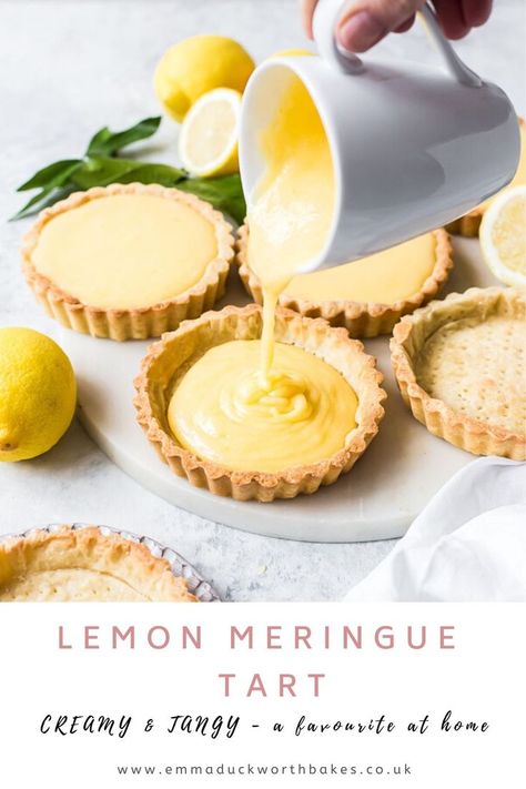 This Lemon Meringue Tart will become your go to recipe just to enjoy that creamy, tangy, delicious lemon filling. I'll show you just how easy it is to make this all time delicious dessert recipe. Move over cheesecake, roulade, pie or cake … this tart is the favourite! By Emma Duckworth Bakes Spring Baking Recipes, Lemon Meringue Tarts, Meringue Tart, Frozen Treats Recipes, Lemon Meringue Cheesecake, Lemon Meringue Tart, Citrus Desserts, Spring Baking, Lemon Curd Filling