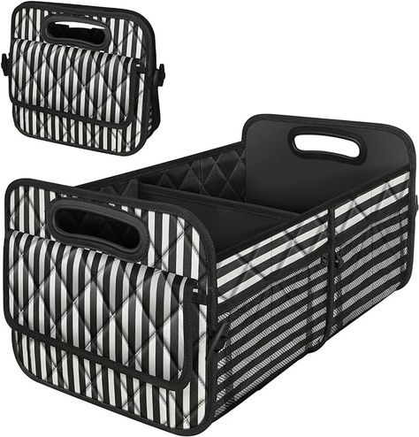 Amazon.com: Deosk Car Trunk Organizer with 6 Big Pocket,Car Accessories for Women/Men 50L Waterproof Polyester Trunk Organizer for Car/SUV/Minivan/Truck(Medium, Black) : Automotive Car Organizers, Car Trunk Organizer, Trunk Organizer, Clean Car, Car Trunk Organization, Car Accessories For Women, Trunk Organization, Big Pockets, Car Trunk