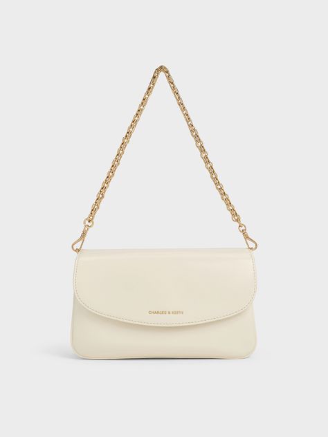 Cream Caia Front Flap Shoulder Bag | CHARLES & KEITH Charles And Keith Bags, Charles And Keith, Minimalist Silhouette, Flap Shoulder Bag, Charles Keith, Bag Style, Everyday Bag, Flap Bag, Out Of Style