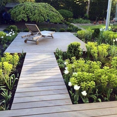 Top 50 Best Wooden Walkway Ideas - Wood Path Designs Patio Garden Design, Luxury Garden, Have Inspiration, Low Maintenance Garden, Garden Care, Small Garden Design, Terrace Garden, Back Garden, Small Gardens