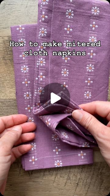 Jennifer Jones on Instagram: "A fun little tutorial for today! I have a deep love for cloth napkins. We use them daily and they’re a mess…stained, wrinkled, mismatched. But I love them. 

They make such a good gift for a friend, teacher, hostess, neighbor, or even Mother’s Day! So I thought I’d show you quickly one way to make them today. I might do a different finish each day! But today, mitered corners. I always assume they’ll be fussier than they are. And they look so clean!

For a set of four 20” napkins, you could use 1.25 yds! Or keep your set mismatched like mine and make them with whatever you have lying around. 

Happy sewing, friends!

Fabric: @fableism Daisy

#penelopehandmadetutorials #clothnapkins #miteredcorners #sewingtutorial #handmadehome #mothersdaygift #sewing" How To Sew Table Napkins, Sewing Napkins Ideas, How To Make Napkins, Diy Fabric Napkins, Napkin Sewing, Diy Cloth Napkins, Finish Each Day, Cloth Napkins Diy, Sewing Videos