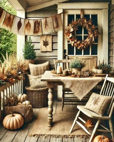 As the leaves change, so should your porch decor! 🍁 Think vintage buckets filled with mums, lanterns with flickering candles, and charming signs that welcome guests with a touch of fall flair. Creating Country Decor has all the cozy, rustic pieces to help you make your outdoor space a true reflection of the season. Imagine sipping cider on a porch adorned with charming fall accents. Sounds perfect, right? Head over to our website 📸: unknown French Country Fall Porch Decor, Fall Porch Decorating Ideas 2024, Fall Porch Inspiration, September Porch Decor, Fall Back Porch Decor Ideas, Fall Decor Ideas For The Home Farmhouse, Farmhouse Fall Porch Decor, Modern Front Porch Decor, Thanksgiving Porch