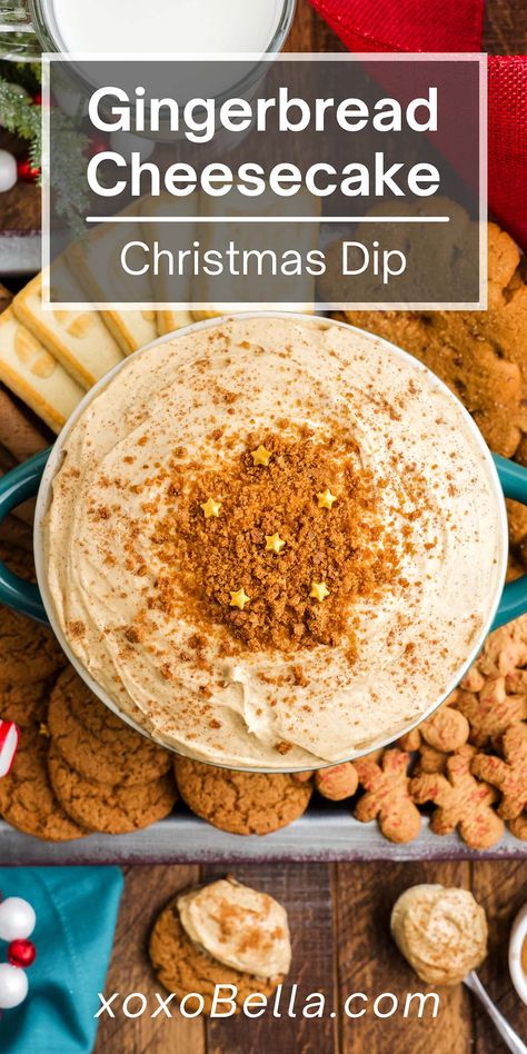 Gingerbread Dip Recipe, Gingerbread Cookie Dip, Simple Cheesecake, Cheesecake Dip Recipe, Easy Gingerbread Cookies, Gingerbread Cheesecake, Cool Whip Desserts, Cake Dip, Christmas Sweet Treats