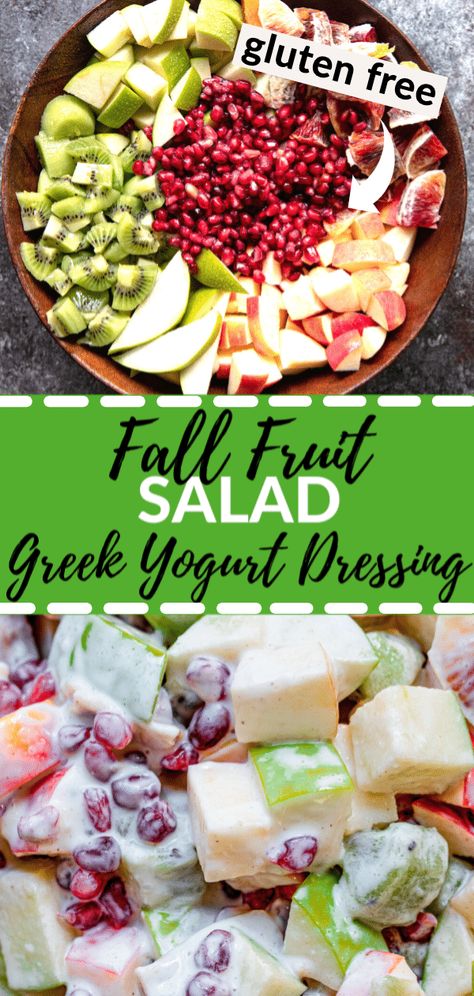 Apple Pear Orange Salad, Fruit Salad With Greek Yogurt, Fall Fruit Salad, Protein Greek Yogurt, Fruit Salad With Yogurt, Greek Yogurt Dressing, Fall Eats, Fall Fruit, Dressing For Fruit Salad