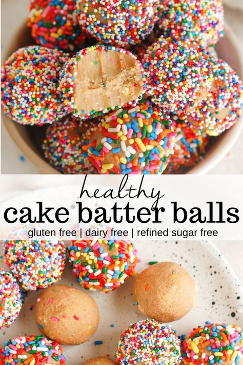 Cake Batter Balls, Healthy Cake Batter, Cookie Dough Vegan, Quick Snack, Healthy Cake, Balls Recipe, Tea Cakes, Healthy Sweets, Healthy Dessert Recipes