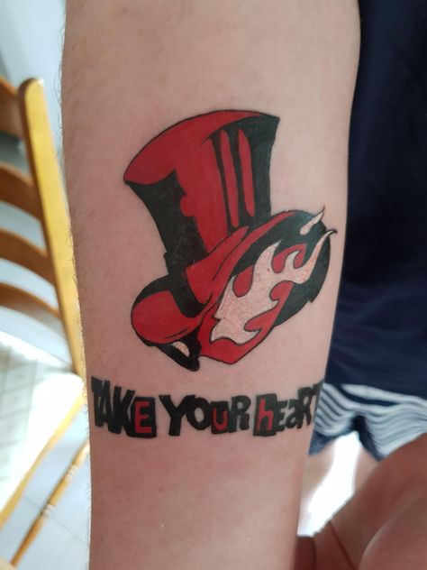 Persona 4 Tattoo, Persona 5 Tattoo Ideas, Swaggy Tattoos, Persona 5 Tattoo, Persona Tattoo, Tat Placement, 9 Tattoo, 5 Tattoo, Unique Tattoos For Men