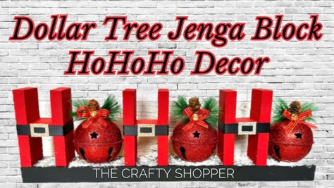 Jenga Dollar Tree Diy, Dt Jenga Block Christmas, Tumbling Block Christmas Crafts, Diy Dollar Tree Jenga Block Crafts, Dollar Store Jenga Block Crafts Diy, Dollar Tree Jenga Block Christmas Crafts, Dollar Tree Jenga Ornaments, Jenga Block Christmas Crafts Diy, Jenga Blocks Christmas Tree