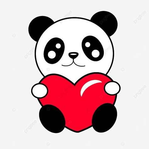 vector,ilustración,garabatear,dibujos animados,contorno,el día de san valentín,enamorado,día,panda,oso,participación,corazón,amor,clipart Cute Drawings Of Cartoons, Animals With Hearts, Cute Panda Drawing, Animal Heart, Cute Panda Cartoon, Heart Cartoon, Panda Drawing, Baby Animal Drawings, Arte Do Kawaii