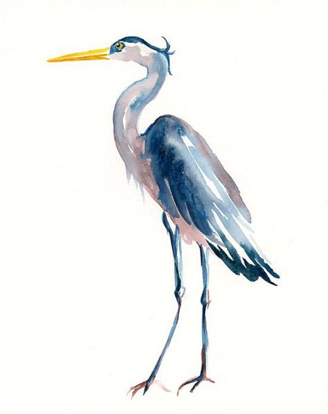 Heron Watercolor, Heron Tattoo, Heron Art, Bird Watercolor Paintings, Great Blue Heron, Contemporary Abstract Art, Wow Art, Blue Heron, Watercolor Inspiration