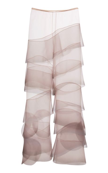 Sheer Flare Pants, High Fashion Pants, Organza Pants, Marc Jacobs Fashion, Ruffled Pants, Unique Pants, Sheer Pants, Ruffle Pants, Transparent Fashion