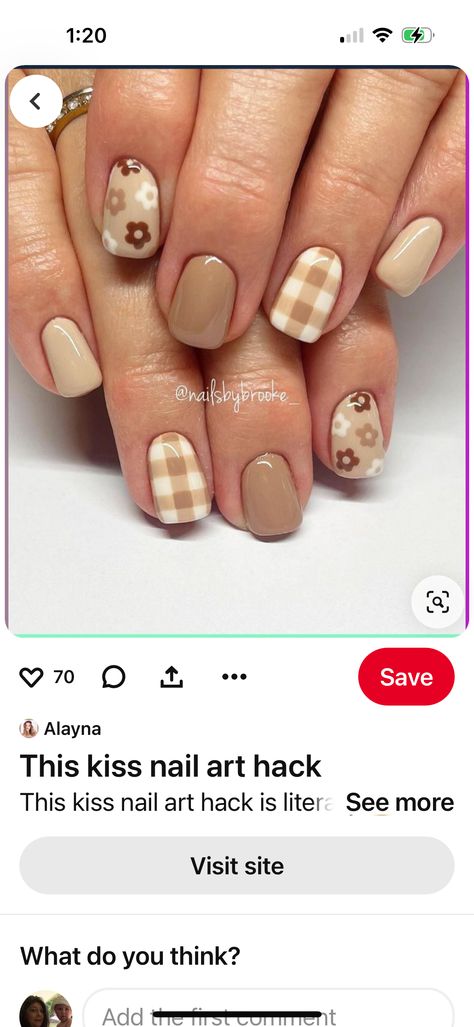 Nail Art Checkered, Nails With Flowers, Checkered Nails, Kiss Nails, Nail Art Hacks, Simple Nails, Pretty Nails, Nail Inspo, Nail Designs