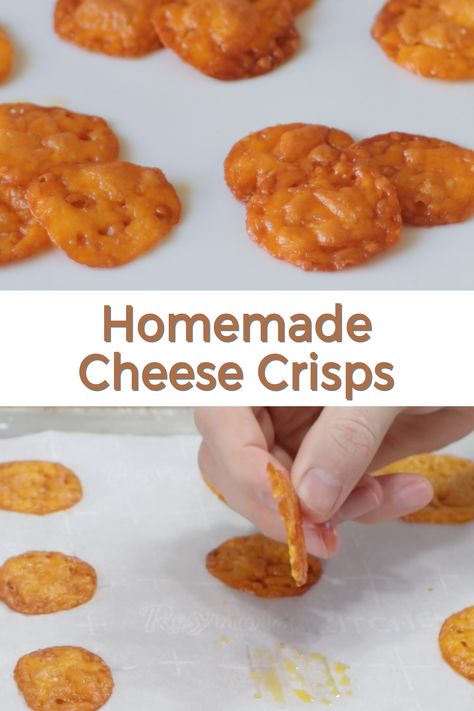 These homemade cheese crisps are so awesome and super easy to make. They taste kind of like cheez-its! And they are Ket-friendly and gluten-free. All you need is cheddar cheese and a bit of salt. If I can do it, you can do it! Cheese Crisps Keto, Easy Homemade Cheese, Cheese Its, Homemade Cheez Its, Easy Granola Bars, Crisps Recipe, Easy Toffee, Homemade Granola Bars, Cheese Crisps