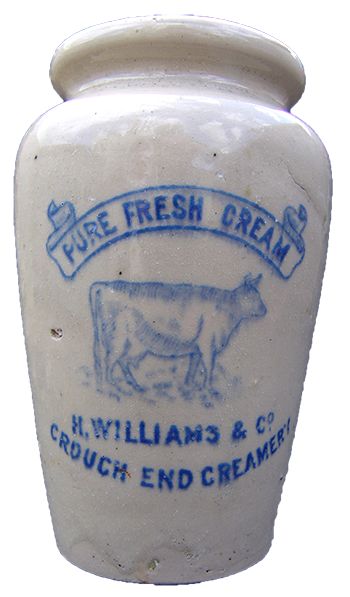 Dairy/Retailer: 'H. WILLIAMS & CO, CROUCH END CREAMERY'Description: Mega rare and desirable large 4.75" variant of this all-white cream pot… / MAD on Collections - Browse and find over 10,000 categories of collectables from around the world - antiques, stamps, coins, memorabilia, art, bottles, jewellery, furniture, medals, toys and more at madoncollections.com. Free to view - Free to Register - Visit today. #Pottery #Household #MADonCollections #MADonC Banks Advertising, Fresh Cream, Coin Bank, White Cream, Old Photos, Art History, Decorative Jars, New Zealand, Auction