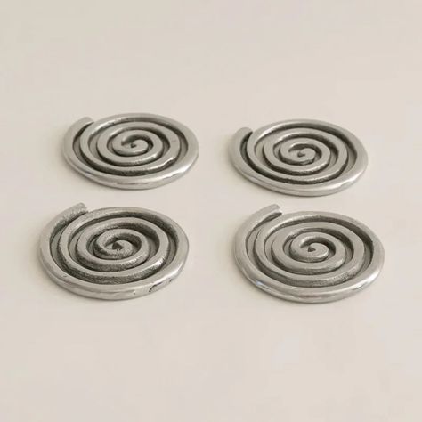 Sophie Lou Jacobsen Spiral Coasters – La Gent Metal Coaster, Metal Coasters, Cool Coasters, Simple Object, Table Scape, Sand Casting, Vintage Objects, Vases And Vessels, Everyday Objects