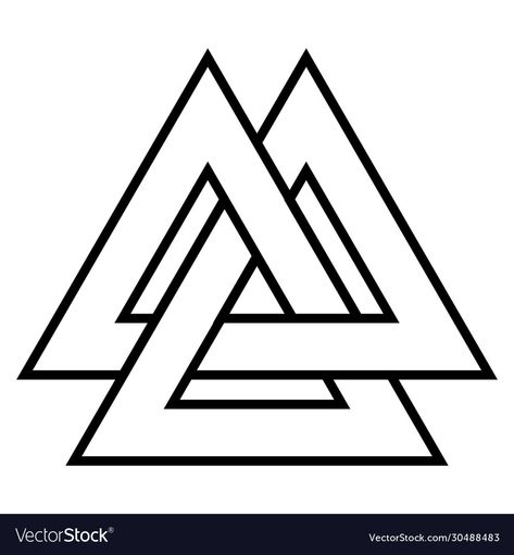 Valknut Tattoo, Ancient Viking Art, Tattoo Odin, Warrior Symbols, Triangle Tattoo Design, Valknut Symbol, Scandinavian Tattoo, Viking Tattoo Symbol, Symbole Viking