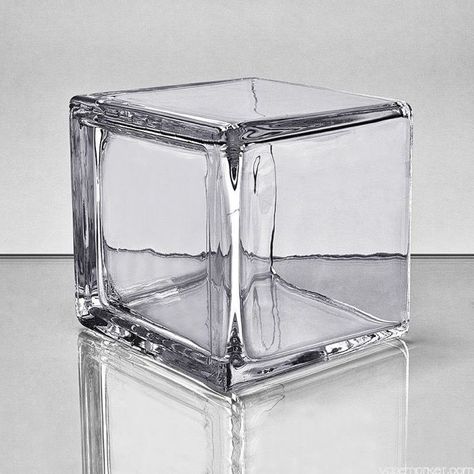 Glass Box Drawing, Glass Rendering, Texture Sketch, Texture Drawing, Object Drawing, Industrial Design Sketch, Glass Cube, Table Vase, Pencil Art Drawings