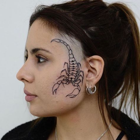 Scorpion Face Tattoo, Underground Artist, Band Aesthetic, Scorpion Tattoo, Hot Tattoos, Face Tattoo, Behind Ear Tattoo, Scorpion, So Pretty