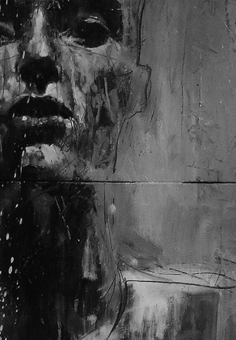 Guy Denning Haunted Art, Guy Denning, Perspective Art, Black And White Painting, A Level Art, Abstract Portrait, Life Drawing, Art Plastique, Figurative Art