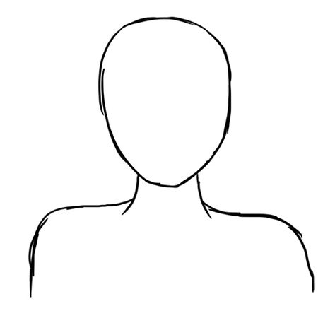 Drawing Shoulders, Draw Template, Demon Reference, Head Outline, Challenge Instagram, Bangs Fringe, Brand Guidelines Template, Head Drawing, Face Template