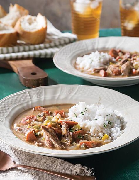 Add some Louisiana-inspired flair to your menus with our delicious Duck and Andouille Gumbo. Creole Stew, Sassafras Tree, Chicken And Sausage Gumbo, Chicken Sausage Gumbo, Gumbo Recipe Sausage, Paul Prudhomme, Chicken And Sausage, Dinner Rotation, Sausage Gumbo