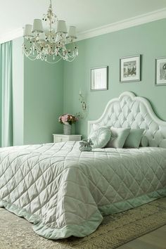 Green Room Ideas Bedroom, Mint Green Bedroom, Unique Bedroom Ideas, Bad Room Design, Beautiful Bedroom Colors, Room Color Combination, Luxury Bedrooms, Wall Color Combination, Bedroom Color Combination