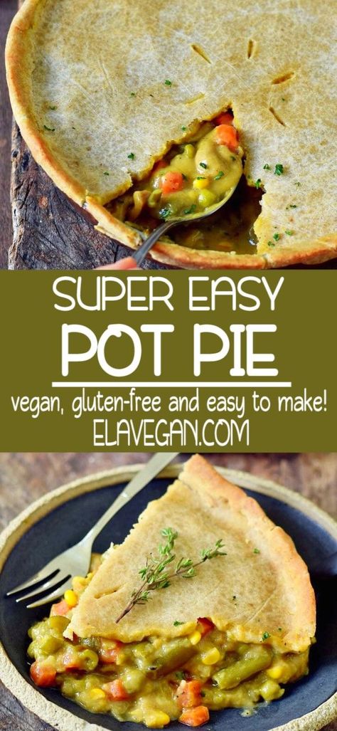 Vegan Pies Savoury, Gluten Free Pot Pie, Vegan Pot Pie Recipe, Vegan Pot Pie, Vegetarian Pot Pie, Vegan Pot Pies, Vegetable Pot Pies, Homemade Pie Crust, Vegetable Pie