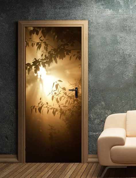 Styleyhomes Remove Paint From Metal, Deur Sticker, Door Wrap, Adult Playground, Wallpaper Door, Door Wallpaper, Nature Home Decor, Door Mural, Door Coverings