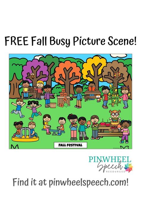 Head over to pinwheelspeech.com to learn about Speech Carryover activities and grab this FREE Fall busy picture scene! Activities For Students, Free Falling, Language Activities, Fall Pictures, Student Activities, Free Speech, Fall Festival, Speech And Language, Speech Therapy