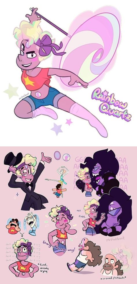 Gem Fusion: Rainbow Quartz 2.0 - Steven Univese. Mrhaliboot Steven Universe Fan Made Gems, Mr Haliboot Steven Universe, Fusion Dance Steven Universe, Steven Universe Fan Made Fusions, Mrhaliboot Steven Universe, Su Fan Fusions, Gem Fusions Steven Universe, Rainbow 2.0, Rainbow 2.0 Steven Universe